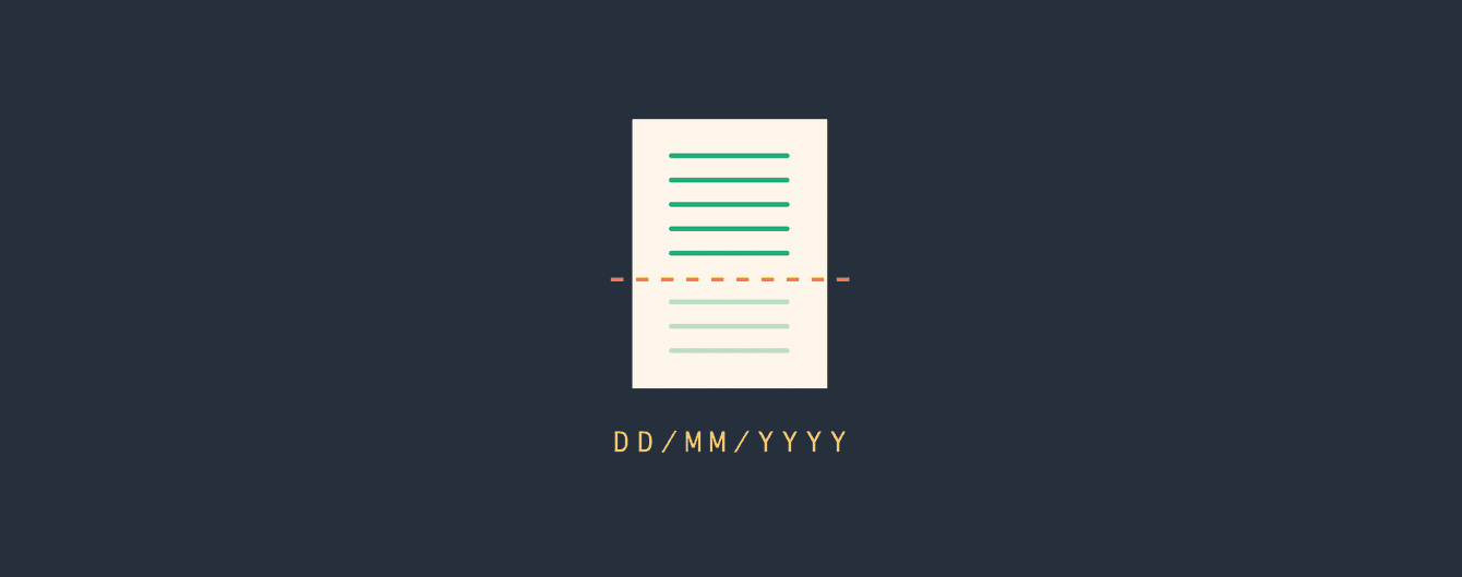 Imagen abstracta que representa una fecha límite con una línea que atraviesa
una lista