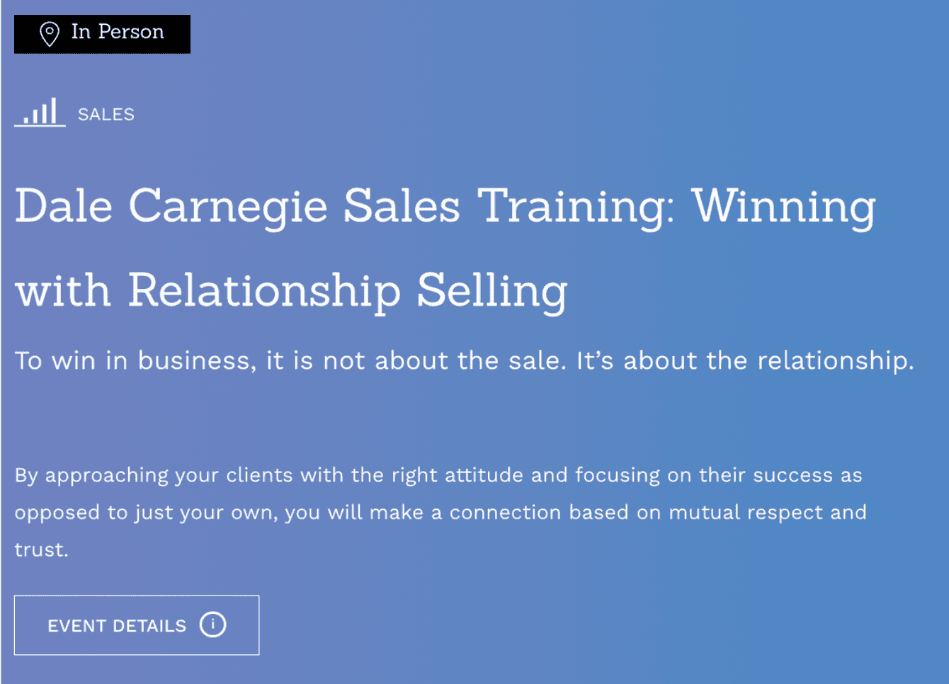 A screen grab of Dale Carnegie sales training