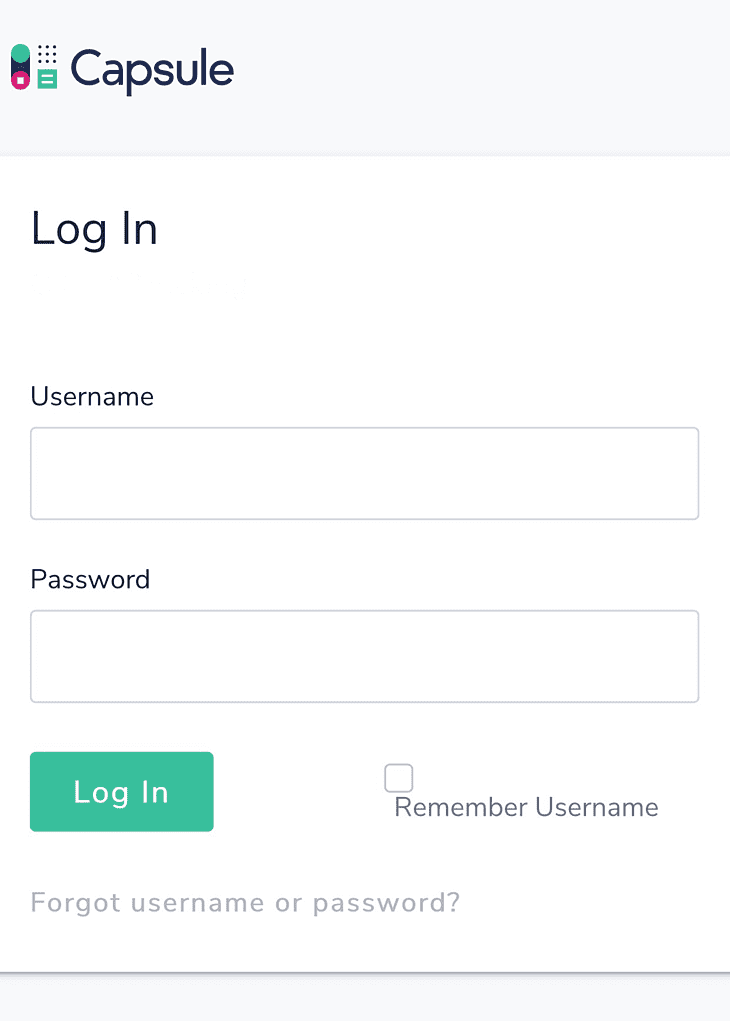 Faça login com o nome de usuário e a senha