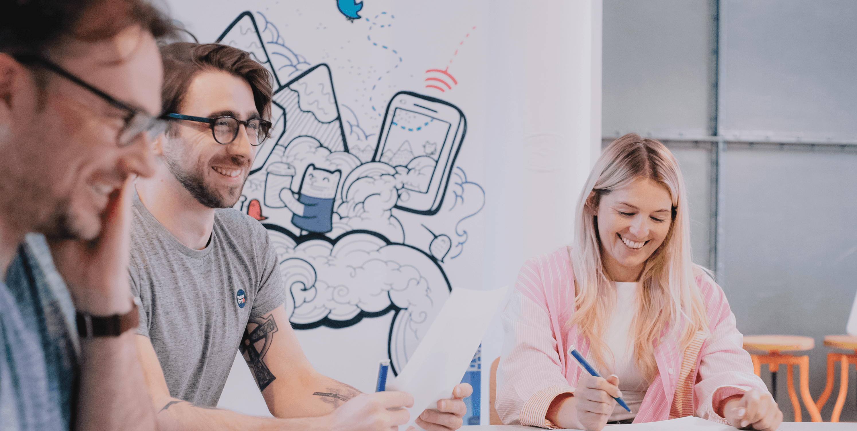 Membres de l'équipe Capsule travaillant ensemble