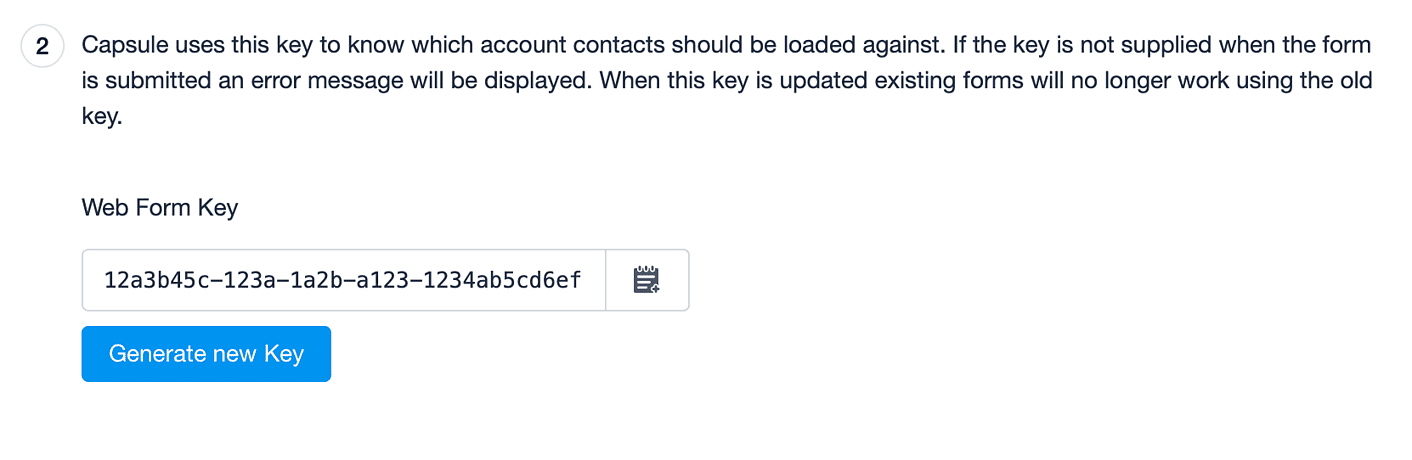 example of webform key