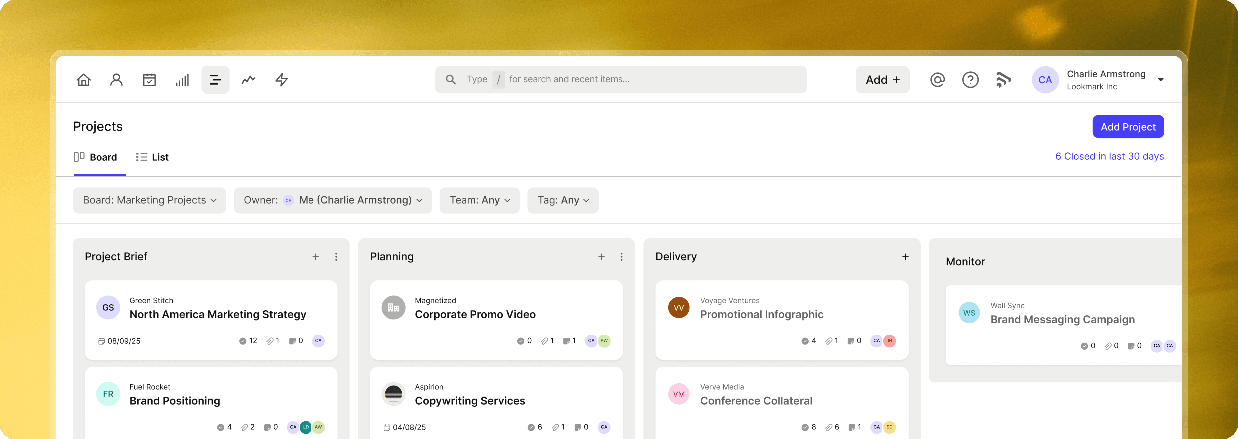 Capsule's Project management tool