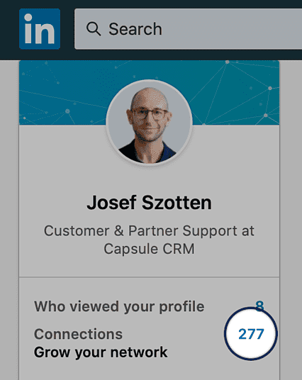 Perfil de Josef de Atención al cliente de Capsule en LinkedIn