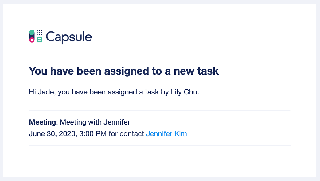 Notification of a task assignment