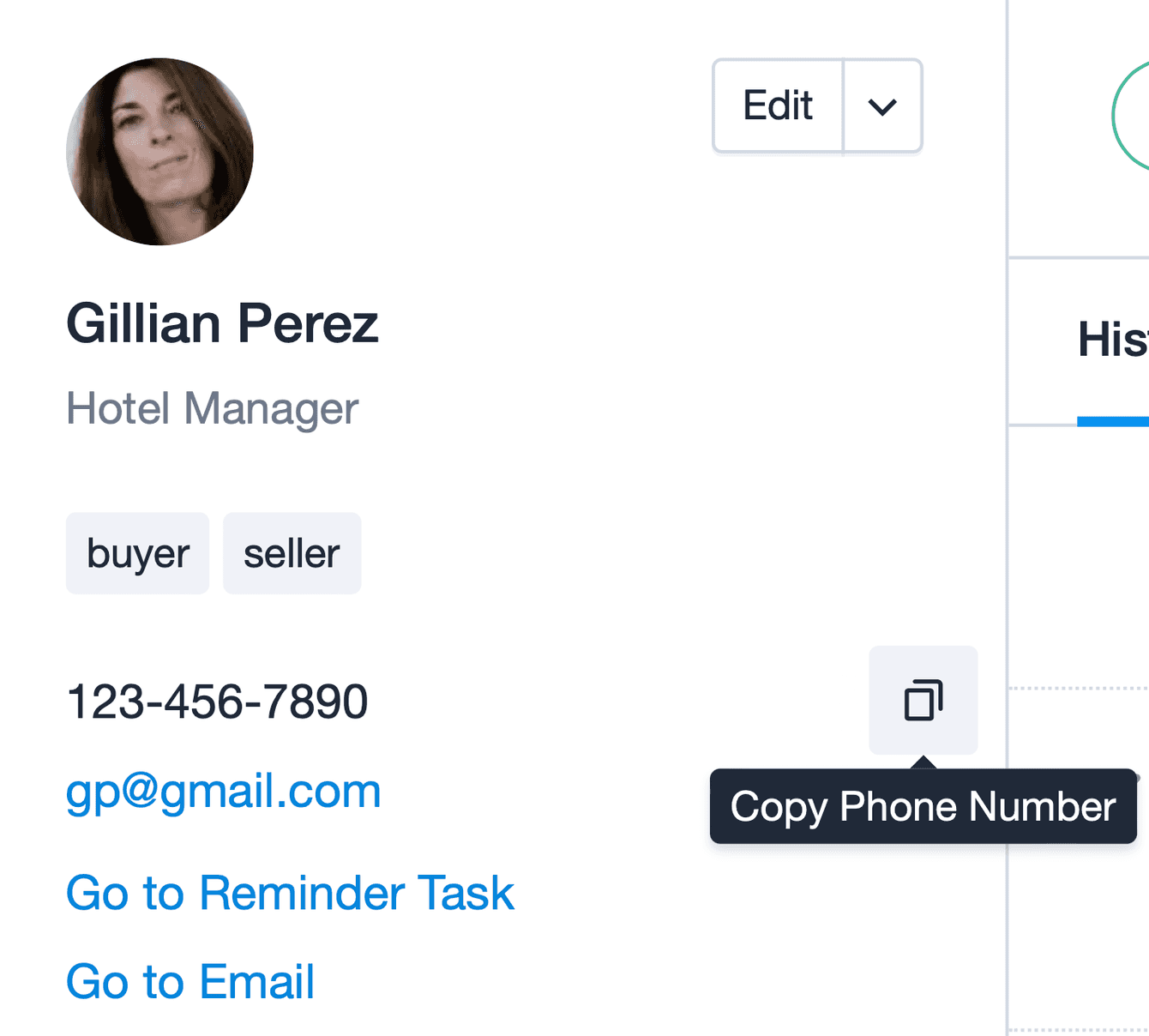 How to copy phone number in Capsule