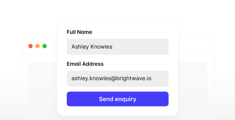 Lead capture form example from Transpond.