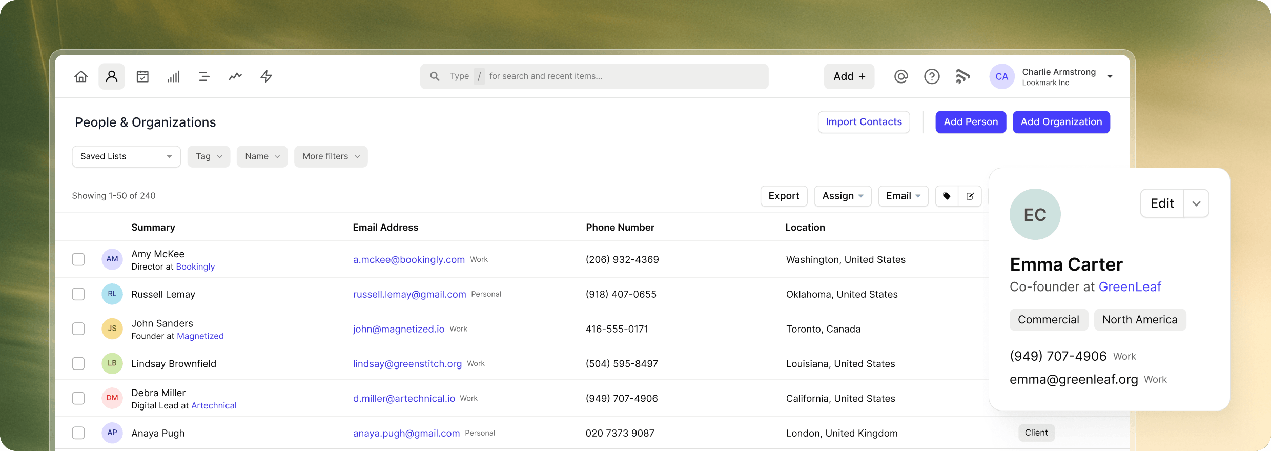 People & Organizations - Capsule's contact management hub