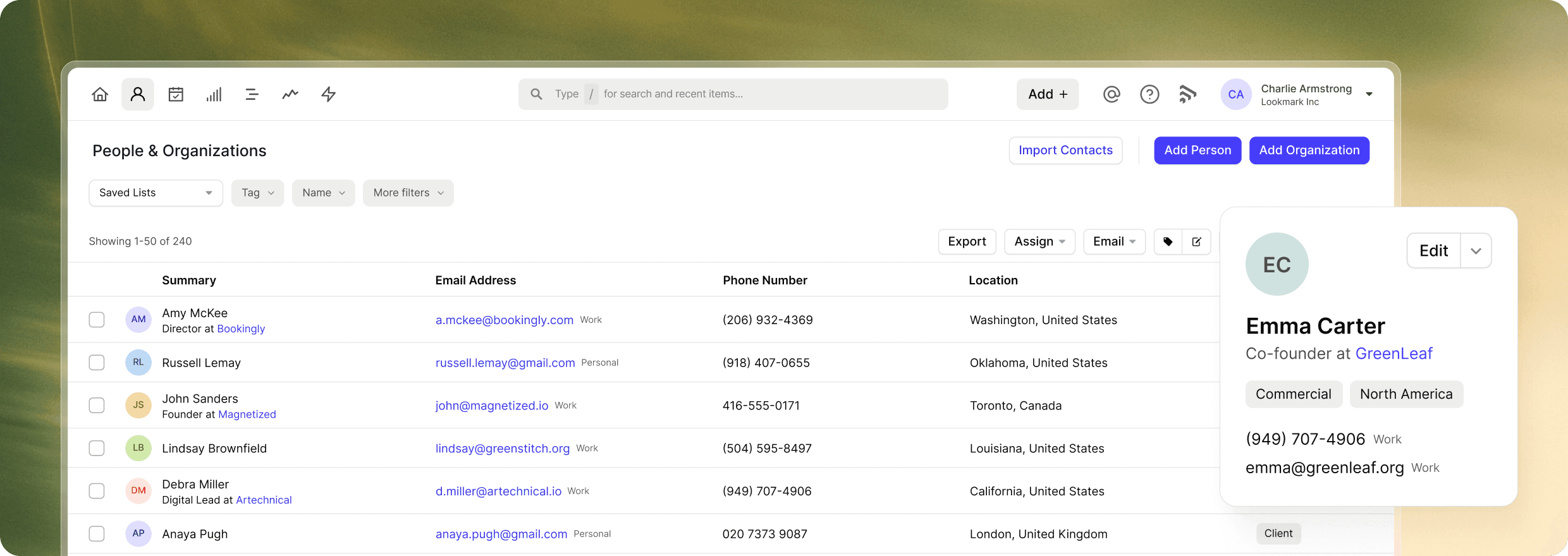 People & Organizations - Capsule's contact management hub