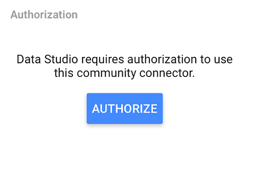 Authorize button for Looker Studio