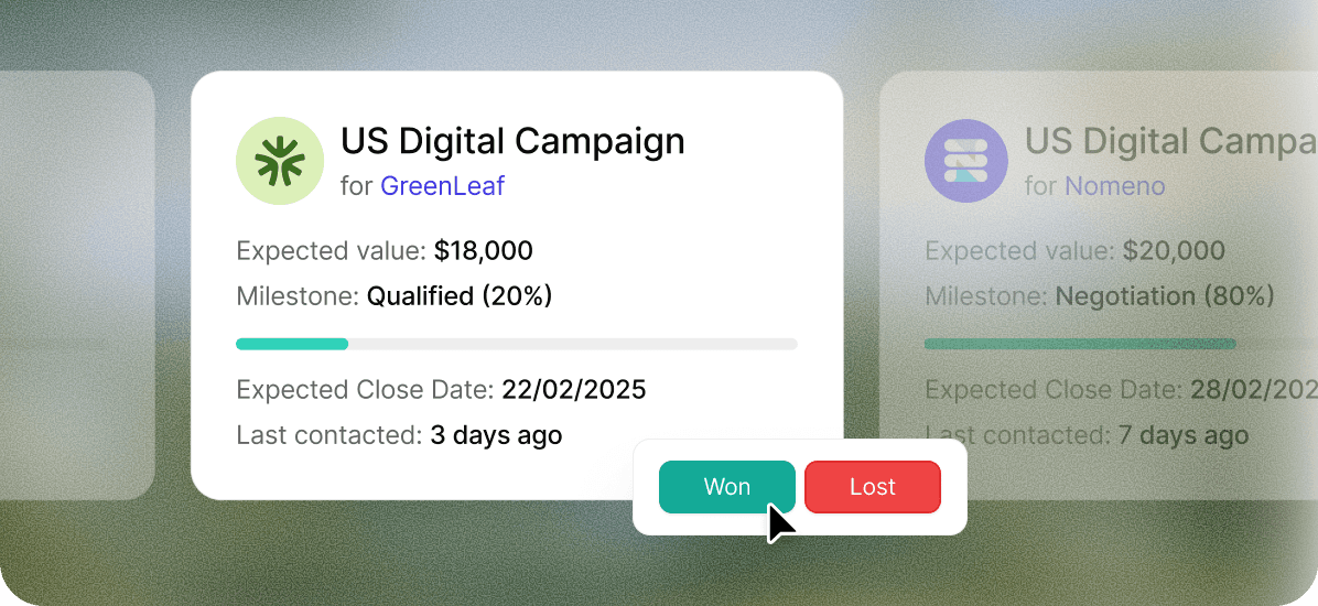 Capsule sales pipeline with a deal marked as won.