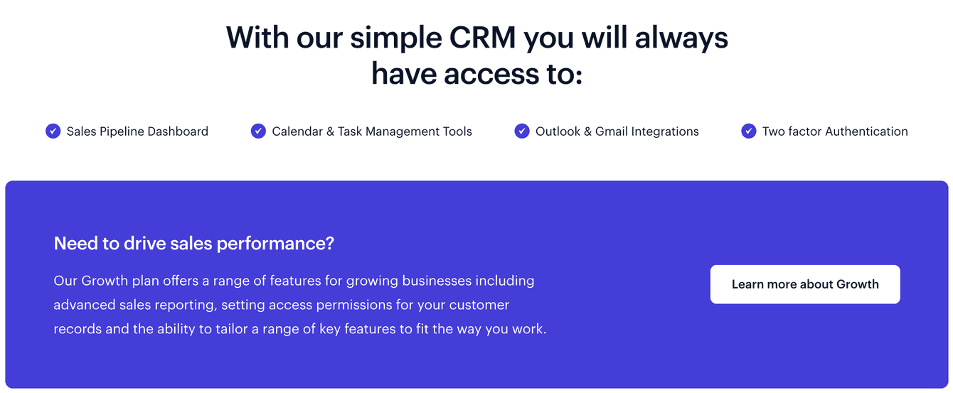 A screenshot of Capsule CRM's website