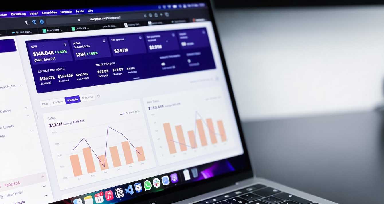 Business metrics on a laptop