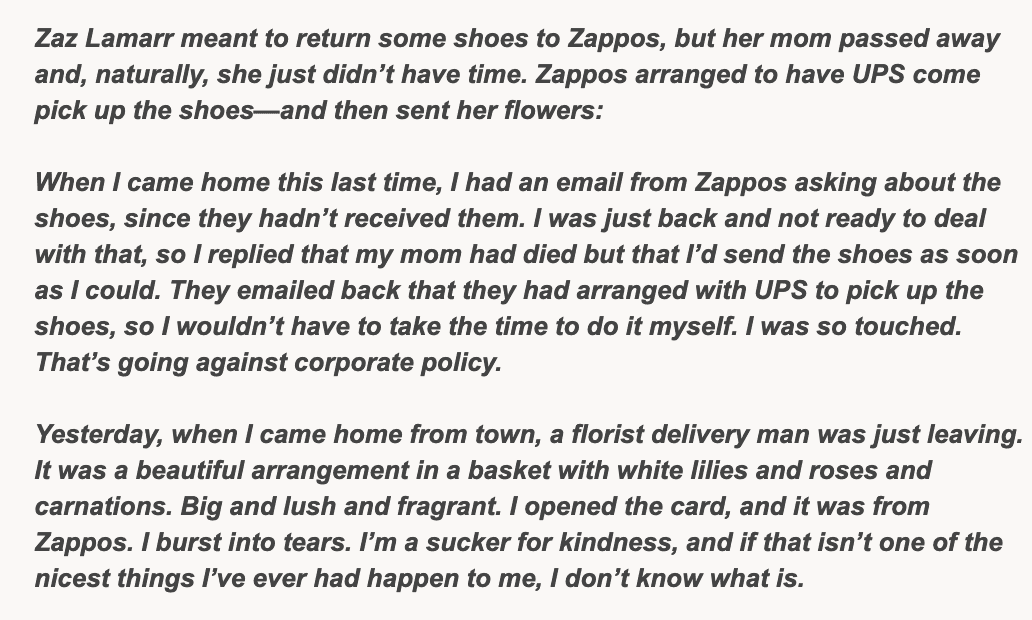 Zappos quote