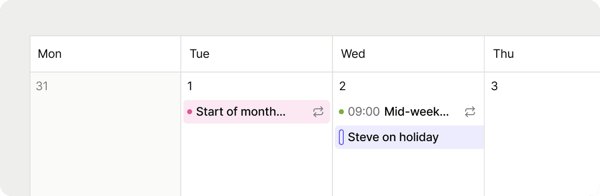 Illustration of Capsule CRM calendar