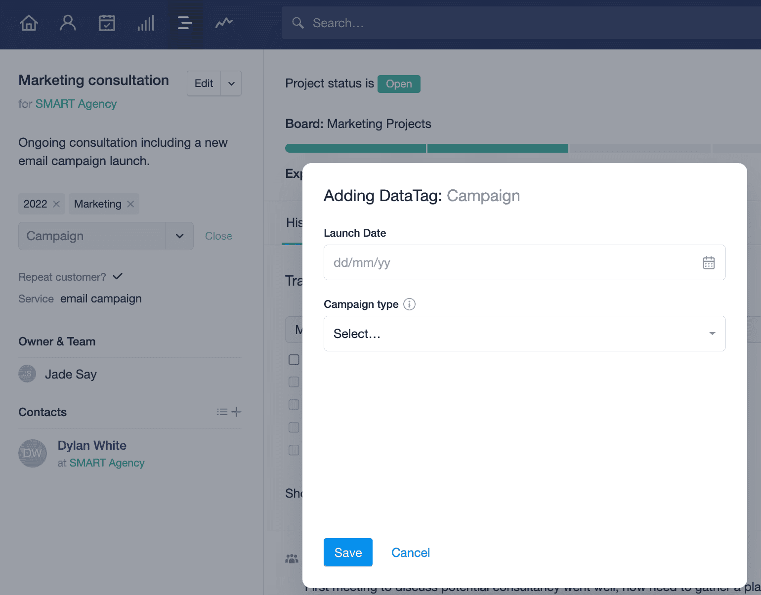 DataTag fields are being displayed after applying a tag