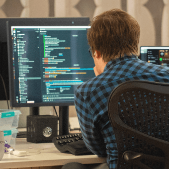 a Capsule team member focused working