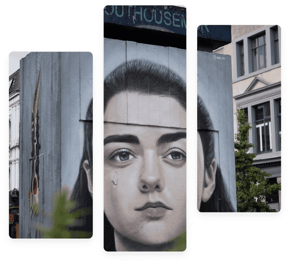 Graffiti in Manchester of Arya Stark from the TV show Game of Thrones