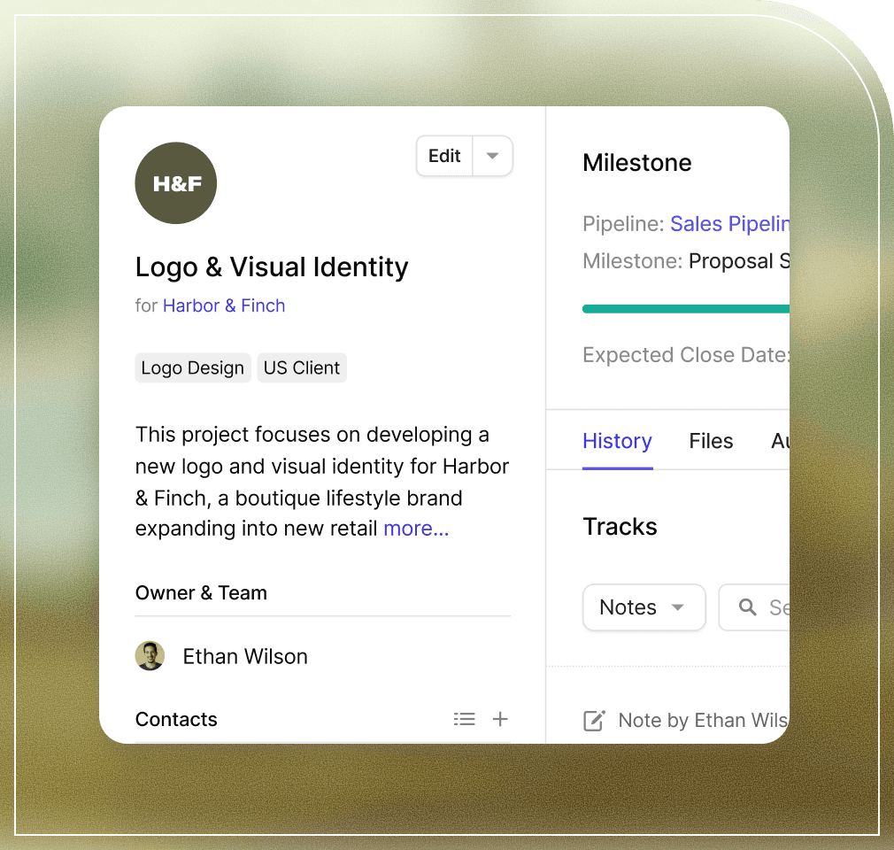 Find all your contact details in a clean and clear layout with Capsule CRM for small businesses.