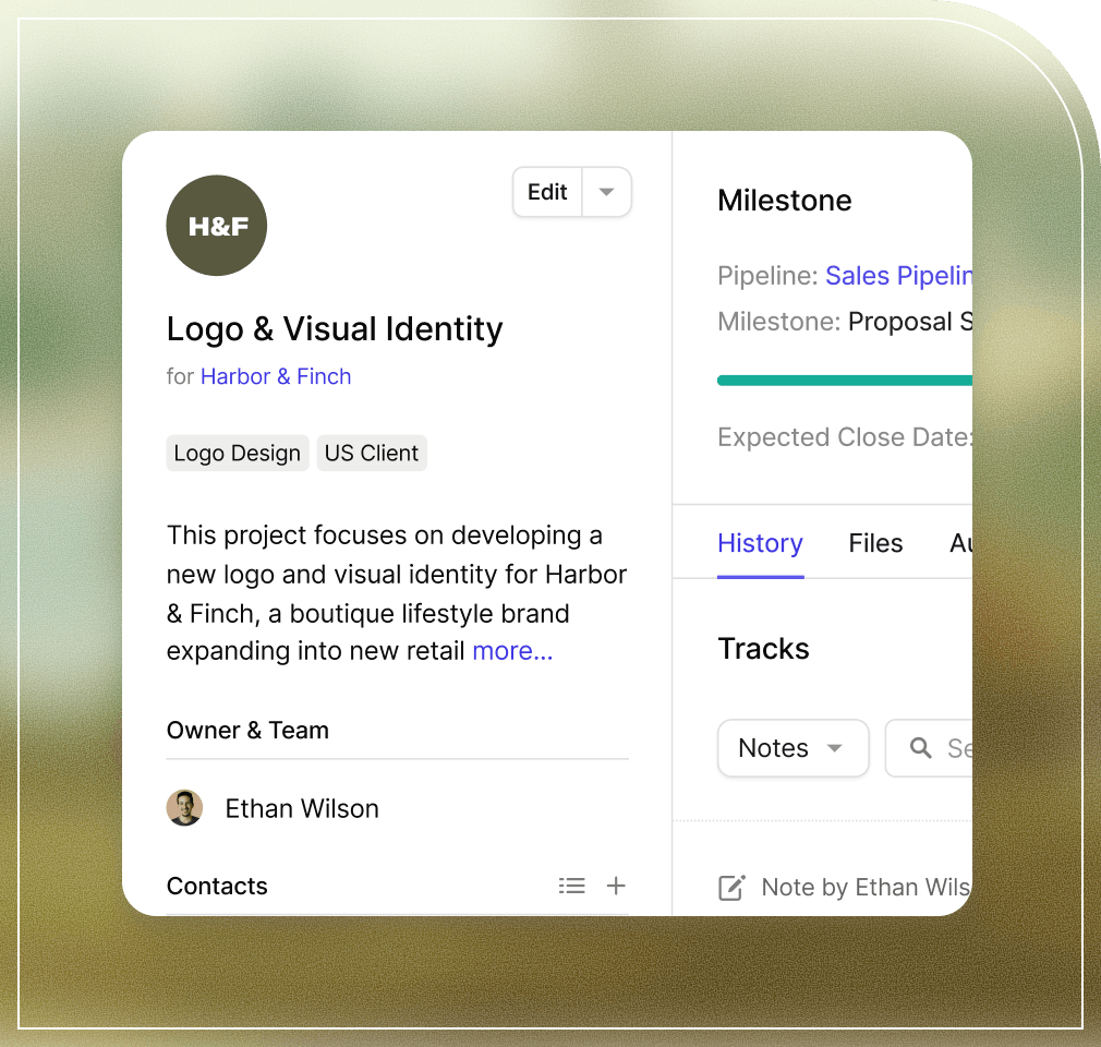 Example of a milestone in Capsule CRM