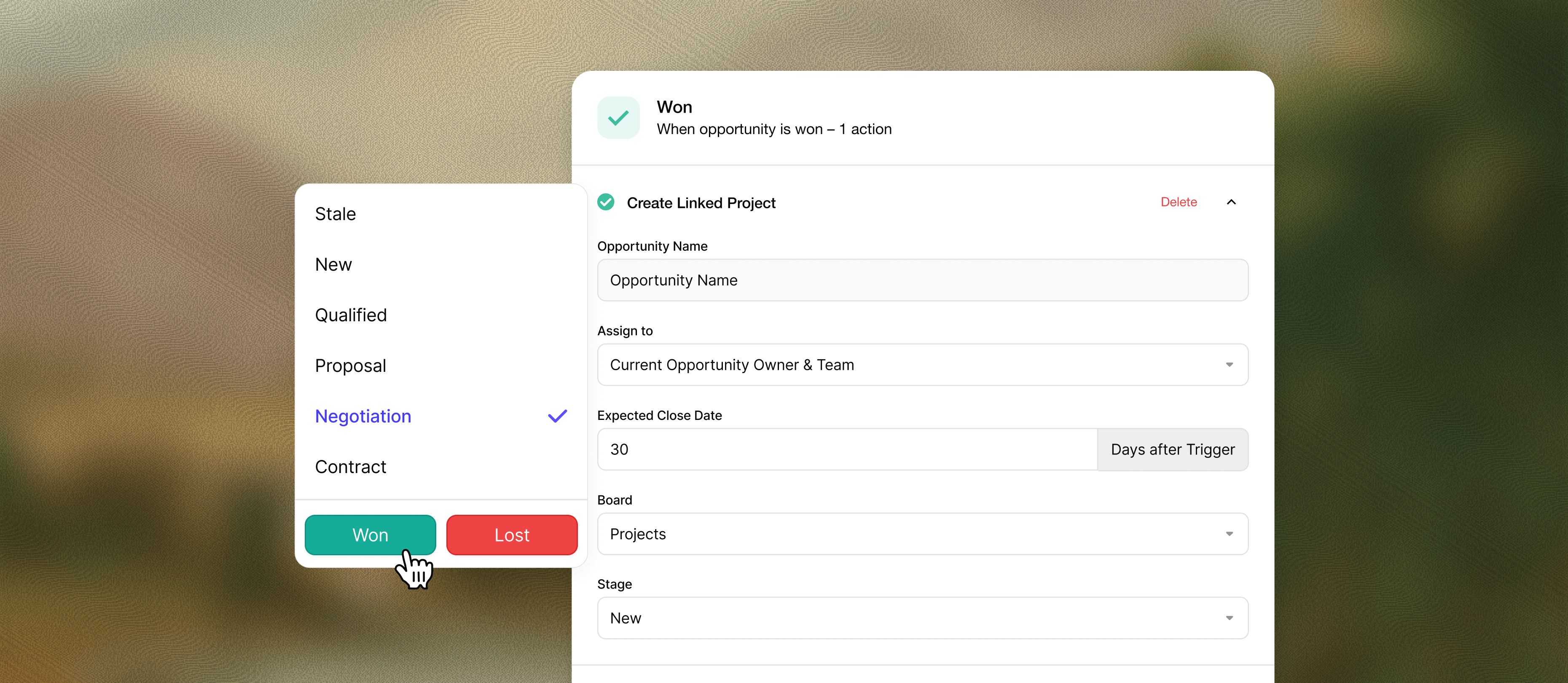Concluez l'affaire. Livrer immédiatement.