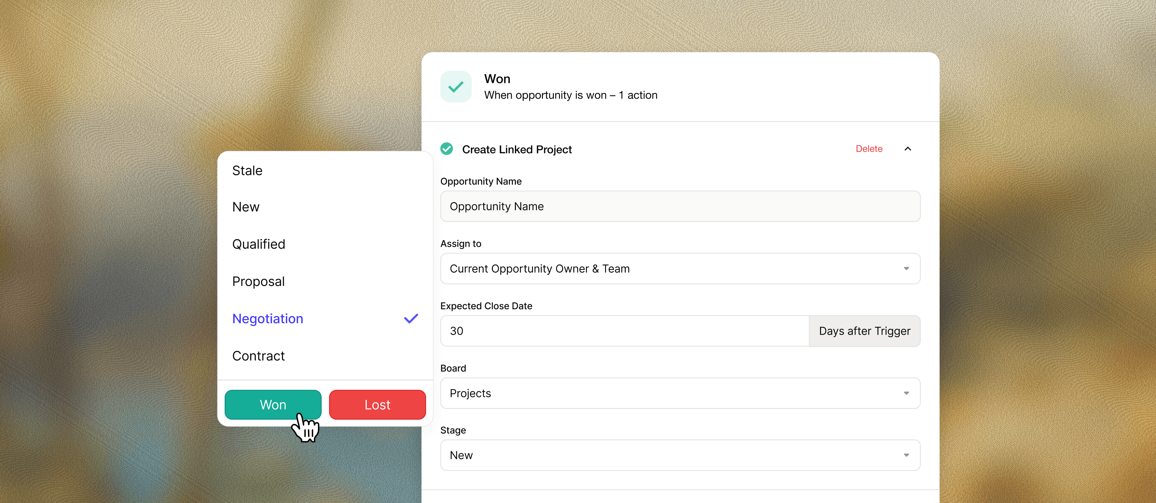 Oportunidad ganada o perdida en Capsule CRM