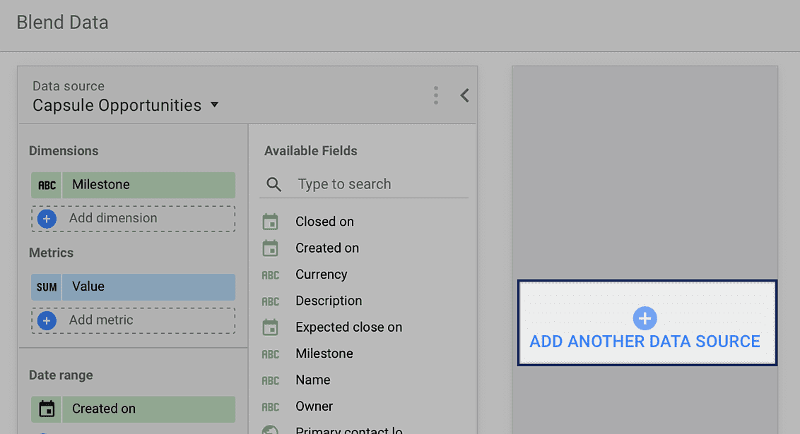 Add another data source button