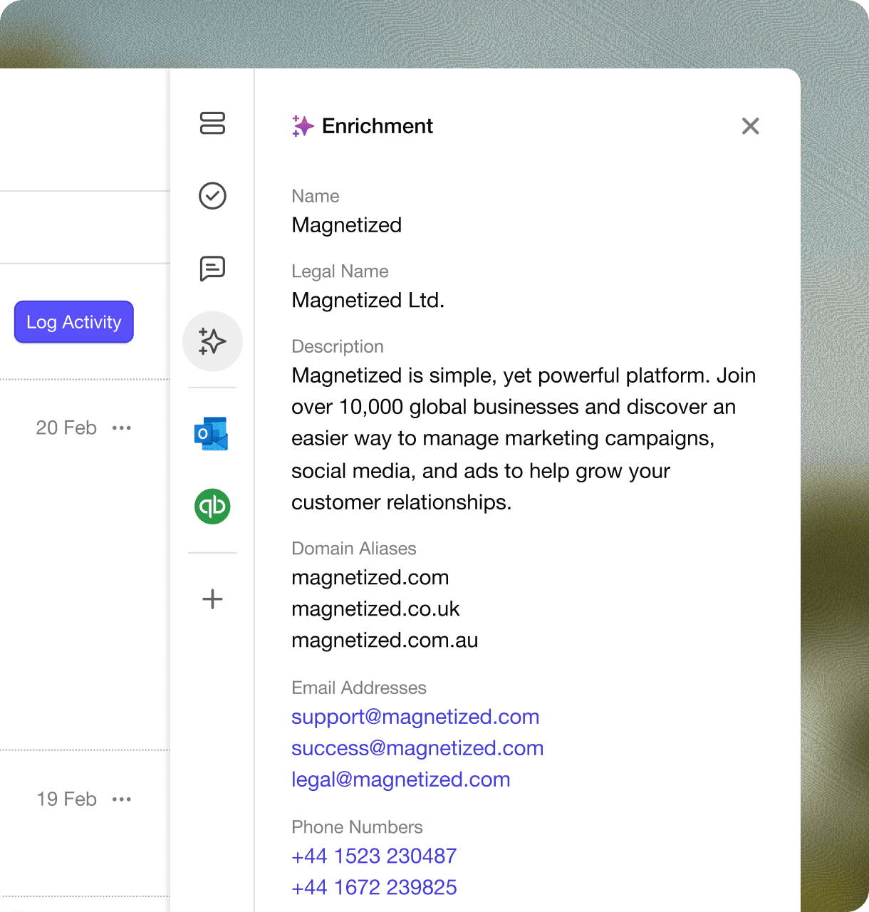 Capsule CRM compose email con AI Email Assist: campo de aviso para generar un email para seguimientos rápidos.