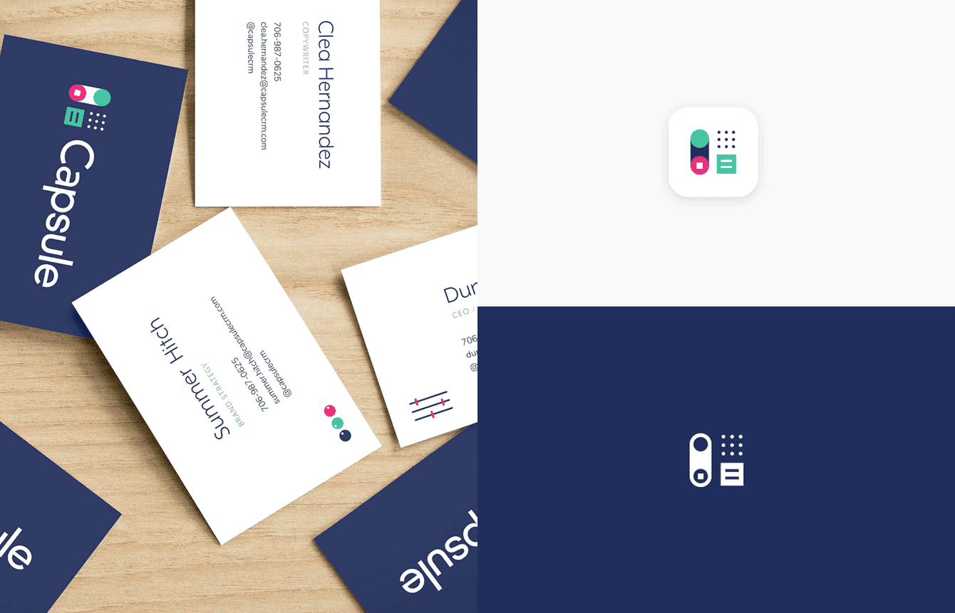 Capsule logo on business cards