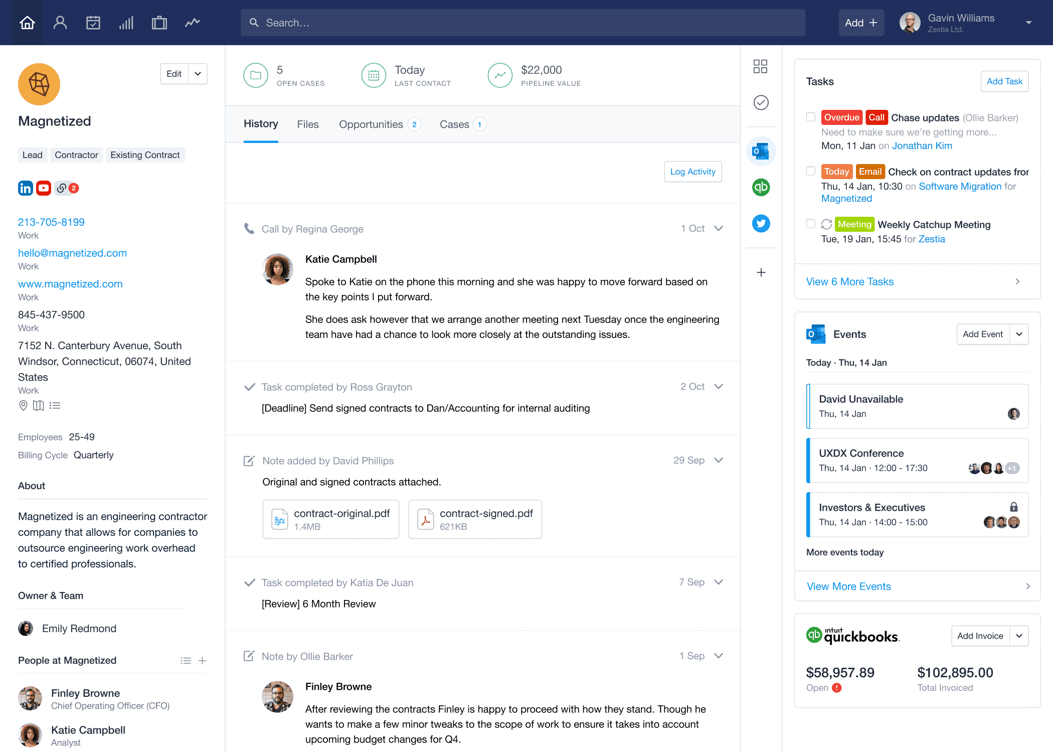 minified view of Outlook Calendar sidebar in Capsule with upcoming events